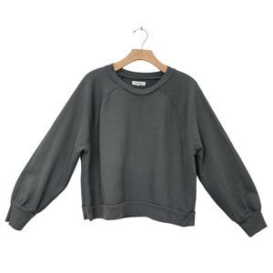Madewell Terrycloth Sweatshirt Womens Medium Gray Raglan Sleeve Outdoor Casual